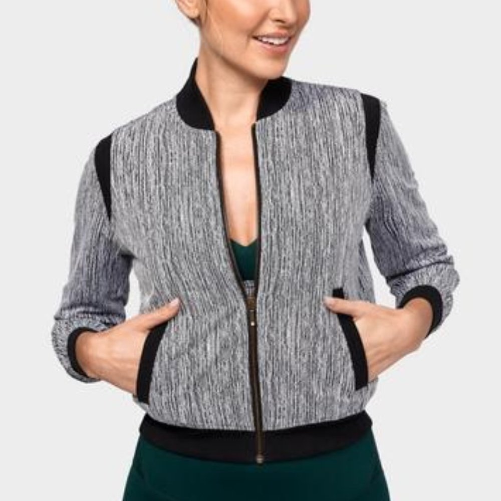 Manduka Bomber Jacket in Dunes Jacquard